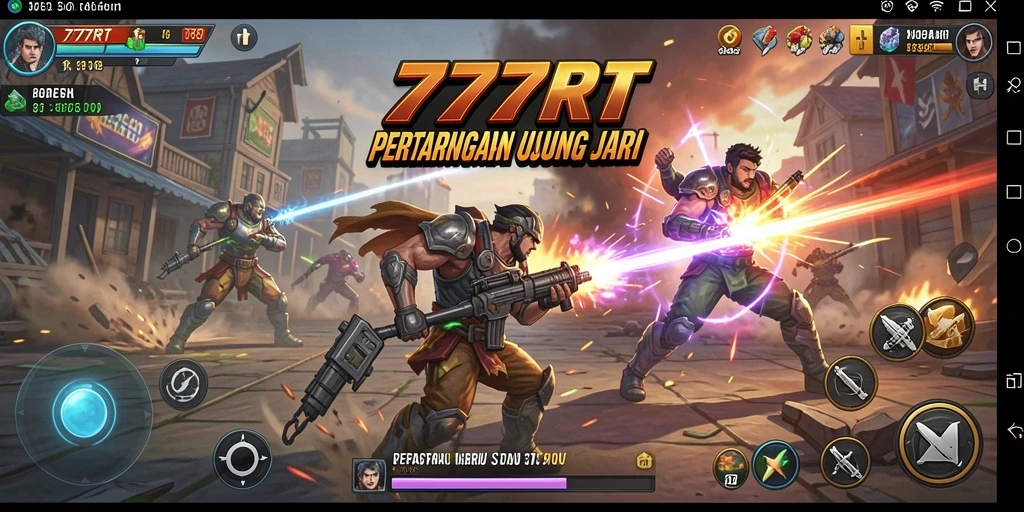 Screenshot gameplay 777RT menampilkan karakter bertarung dengan dinamis dan grafis menakjubkan.