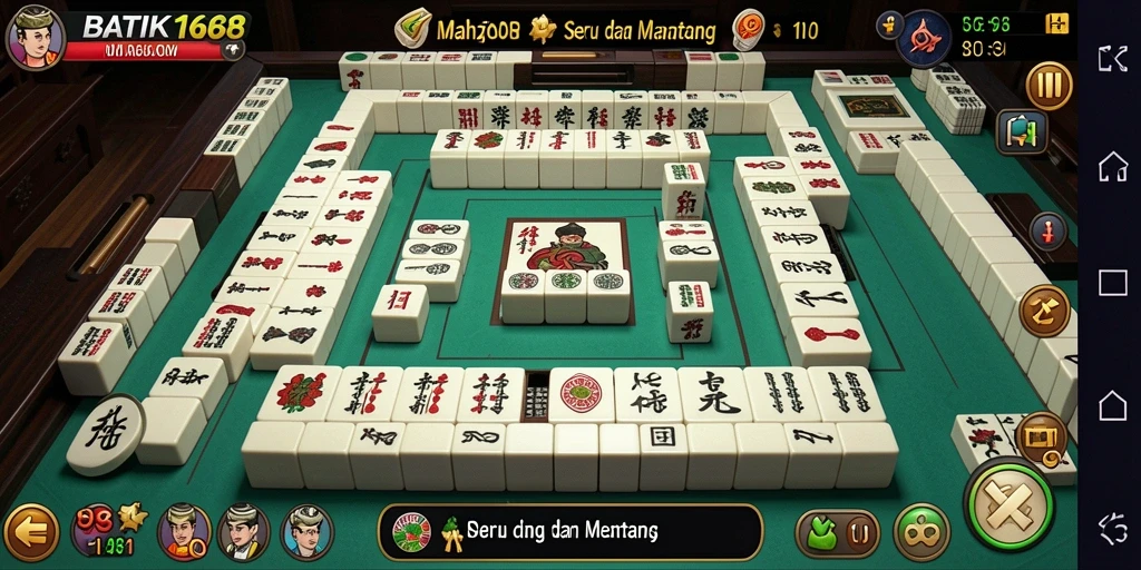 Tampilan gameplay Mahjong yang mendebarkan di BATIK168.