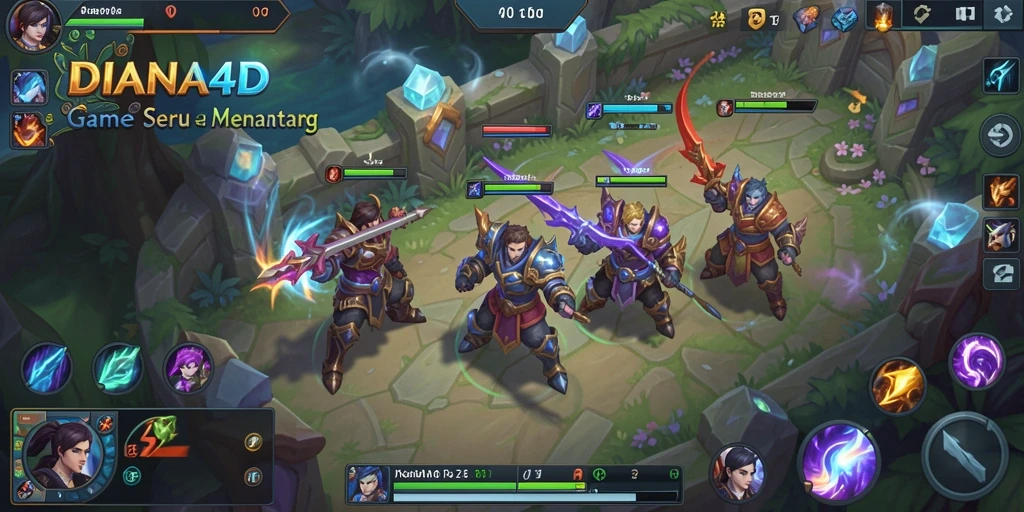 Tampilan gameplay seru dalam DIANA4D di arena MOBA.