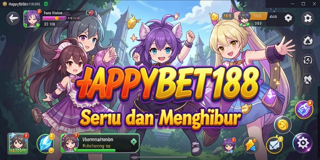 Tampilan seru dari gameplay <strong>HAPPYBET188</strong> dengan karakter Anime yang menarik.