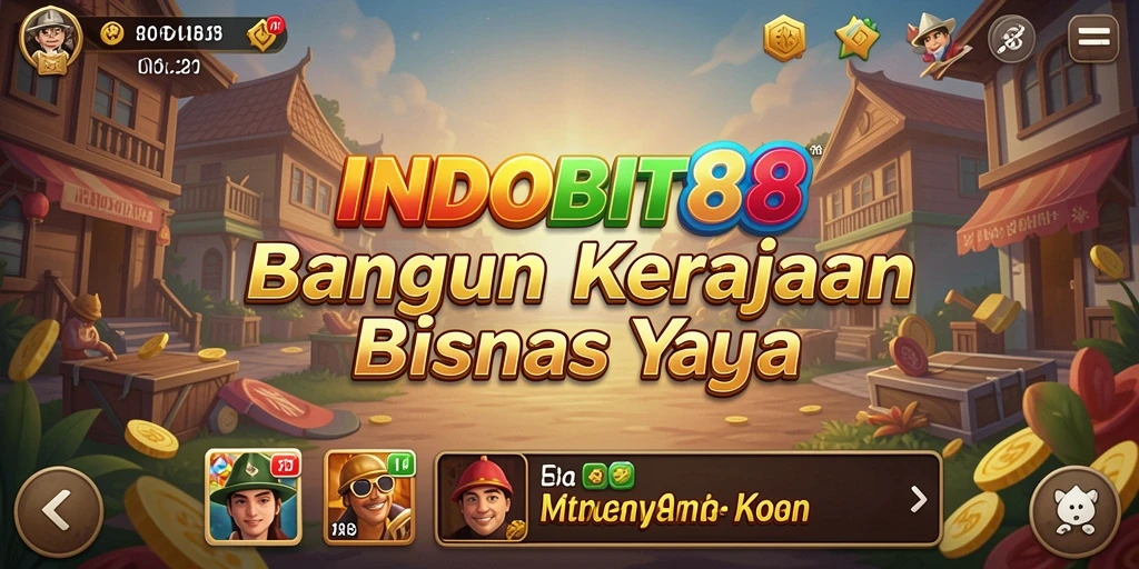 Tampilan gameplay <strong>INDOBIT88</strong> yang menampilkan berbagai jenis usaha dan pengelolaan bisnis.