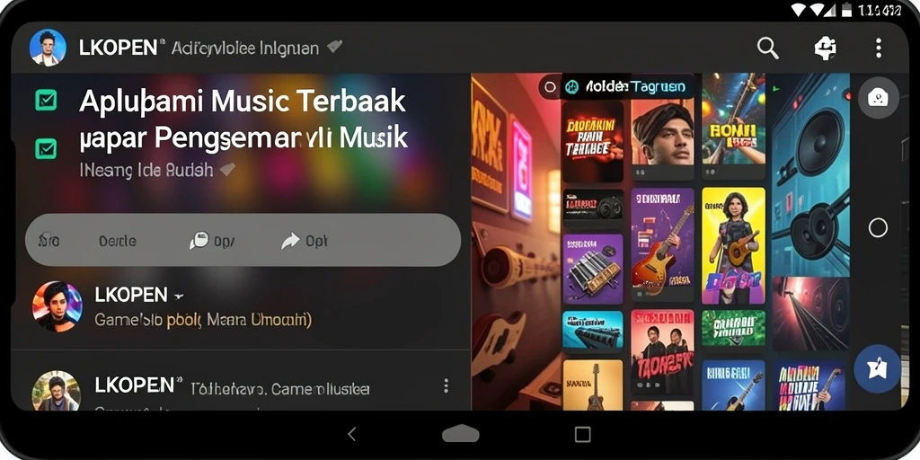 Screenshot gameplay LKOPEN menampilkan antarmuka yang modern dan penuh warna.