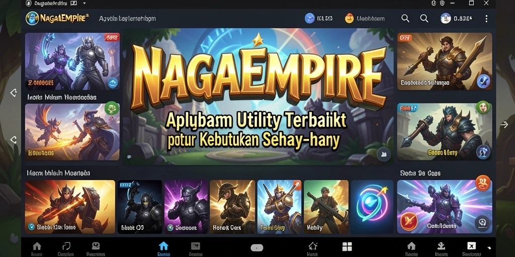Tampilan antarmuka utama NAGAEMPIRE yang penuh fitur berguna.