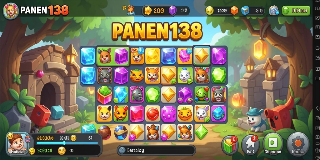 Gameplay seru PANEN138 diperlihatkan dengan grafis warna-warni yang menarik.