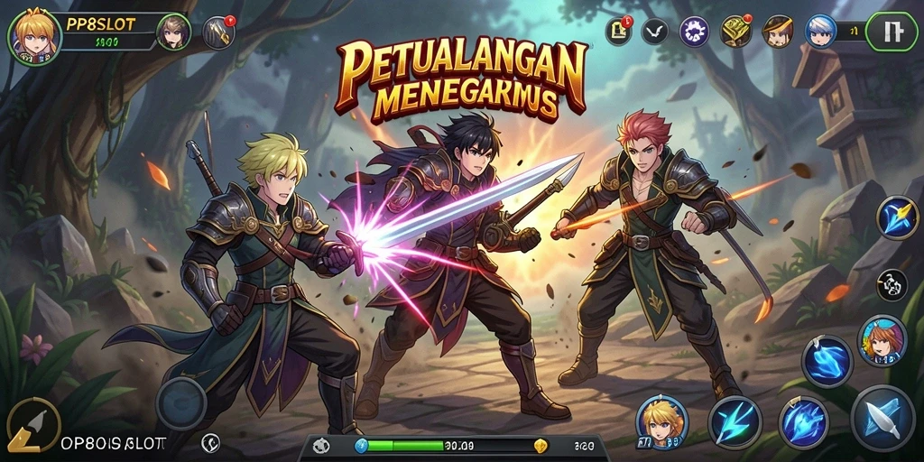 Tampilan intens dari gameplay PP8SLOT dengan karakter Anime yang hidup.