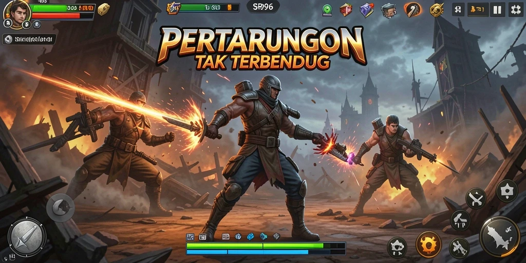 Tampilan gameplay seru dan menarik dari SR996 saat bertarung.